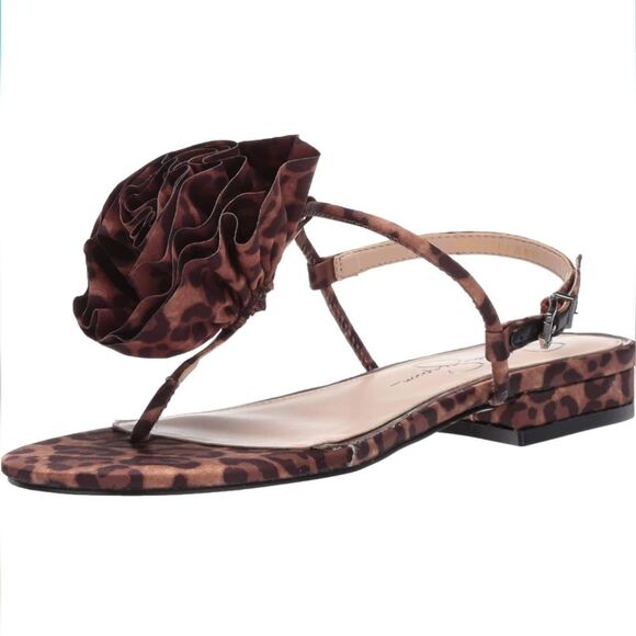 Jessica Simpson size 8 Kirah leopard print thong slingback Sandal NWOT - Picture 2 of 7